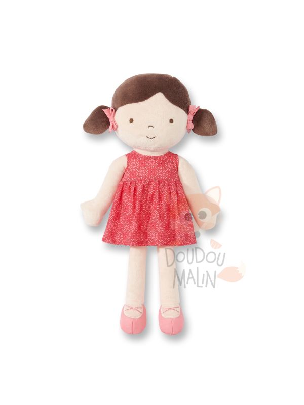 Obaïbi baby comforter doll pink dress 